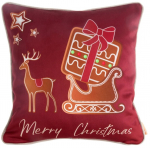 J&otilde;ulu dekoratiivne padjakate Reindeer PSWA-157, bordoo v./beež v./roheline v., 45 cm x 45 cm