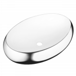 Vannitoa kraanikauss Invena Fresco, keraamiline, 59 cm x 41 cm x 15 cm, valge v./kroom v.