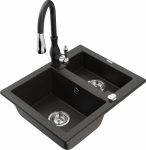 K&ouml;&ouml;givalamu koos kraaniga Mexen Carlos, graniit, 58.2 cm x 47.5 cm x 17.7 cm, must/kroom