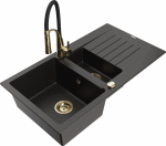 K&ouml;&ouml;givalamu koos kraaniga Mexen Matias Aster, graniit, 90 cm x 50.5 cm x 20 cm, metallic black / gold