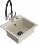 K&ouml;&ouml;givalamu koos kraaniga Mexen Milo Duo, graniit, 43.5 cm x 41 cm x 17.1 cm, beež