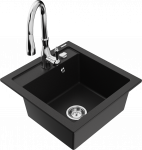 K&ouml;&ouml;givalamu koos kraaniga Mexen Vito, graniit, 49 cm x 52 cm x 21 cm, must/kroom