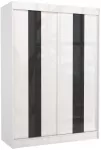 Riidekapp ADRK Karen, valge v./must v., 61 cm x 150 cm x 215 cm