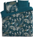 Voodipesukomplekt Atmosphera Paon, valge v./tume t&uuml;rkiissinine v., 65 x 65 cm, 220 x 240 cm, 3 tk