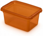 Kaanega hoiukarp, esemete hoidmiseks Orplast Base Store Amber, 4.5 l, merevaigu-kollane v., 28 x 19 x 13 cm