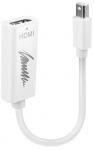 Adapter Lindy 41719 Mini DisplayPort Male, HDMI A Female, 0.15 m, valge v.