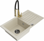 K&ouml;&ouml;givalamu koos kraaniga Mexen Pablo Aster, graniit, 75.2 cm x 43.6 cm x 16.1 cm, kuldne/must/beež