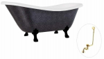 Vann, teisaldatav Besco Otylia Glam, 170 cm x 77 cm x 68.5 cm, ovaalne, must/grafiit