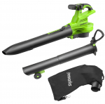 Aku lehepuhur ja kollektor Greenworks GD40BVIIK4