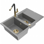 K&ouml;&ouml;givalamu koos kraaniga Mexen Gaspar, graniit, 73.7 cm x 47.5 cm x 17.7 cm, grey+black/gold v.