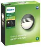 &Otilde;ue seinavalgusti Philips Yarrow, 6W, LED, IP44, must v., 21.3 cm x 7.8 cm