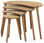 Kohvilaudade komplekt Kalune Design Moon, tammepuidu imitatsioon v., 30 - 75 cm x 40 cm x 40 - 55 cm, 4 tk
