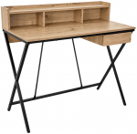 Kirjutuslaud ja riiul Akord Furniture Factory Flexo, 50 cm x 100 cm, 89.5 cm, must v./artisan oak v.