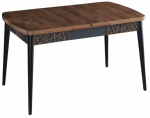 S&ouml;&ouml;gilaud pikendatav Kalune Design Amalfi Motif, must v./p&auml;hklipuu v., 131.5 - 170 cm x 76.5 cm x 79.5 cm