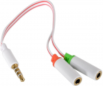 Adapter Sandberg Apple miniJack to miniJack x2 MiniJack, MiniJack x2, valge