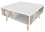 Kohvilaud Kalune Design Ronas, valge v., 89.6 cm x 89.6 cm x 46.5 cm