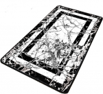 Vannitoa p&otilde;randamatt Foutastic Marmor 359CHL4378, valge/must, 100 cm x 80 cm