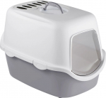 Suletud kassitualett Stefanplast Cathy Filter 98685, valge v./hall v., suletud, 56 cm x 40 cm x 40 cm