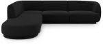 Nurgadiivan Micadoni Home Miley Velvet 6 Seats, must v., vasak, 252 x 220 cm x 74 cm