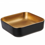 Vannitoa kraanikauss Invena Malaga, keraamiline, 39 cm x 39 cm x 14 cm, kuldne v./must v.