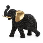 Dekoratiivne kujuke Eldo Elephant, kuldne v./must v., 24 cm x 12 cm x 19 cm