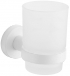 Vannitoa klaas ja hoidik Mexen Remo, valge, 10 cm x 10 cm x 6.8 cm