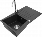 K&ouml;&ouml;givalamu koos kraaniga Mexen Cesar, graniit, 77 cm x 47 cm x 20 cm, h&otilde;be/must/kroom