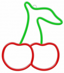 Dekoratsioon "Kirss" Forever Light LED-valgustusega, 22.5 cm, punane v./roheline v.