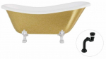 Vann, teisaldatav Besco Otylia Glam, 160 cm x 77 cm x 69.5 cm, ovaalne, kuldne/valge