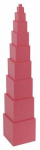 Puidust klotsid Eduplay Montessori Rose Tower, roosa, 10 tk