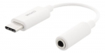 Adapter Deltaco Baltic, USB Type-C/3.5 mm female, 10 cm, valge v.