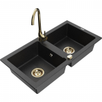 K&ouml;&ouml;givalamu Mexen Mario, graniit, 82 cm x 43.6 cm x 16.1 cm, kuldne v./h&otilde;be v./must v.