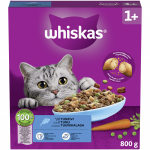 Kuiv kassitoit Whiskas, 0.8 kg