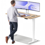 Arvutilaud reguleeritava k&otilde;rgusega Desktronic HomePro, 140 cm x 70 cm, 63 - 128 cm, valge v./bamboo v.