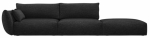 Diivan, parempoolne Cosmopolitan Design Matera Eden 21, must v., 110 x 264 cm x 85 cm