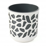 Lillepott Lamela Duet 761-30, plastik, valge v./hall v.