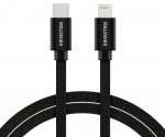 Juhe Swissten, Apple Lightning/USB-C, 200 cm, must