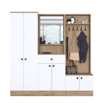 Esiku riidekapp Kalune Design P6 - M2 - 2257G, pruun v./valge v., 35.5 cm x 179.4 cm x 182.8 cm