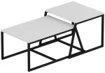 Kohvilaud Kalune Design Minimal, valge v./must v., 75 cm x 57 cm x 45 cm