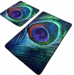 Vannitoamattide komplekt Foutastic Peacock 359CHL4473, mitmev&auml;rviline, 100 cm x 60 cm