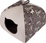 Kassimaja Hobbydog R3 Igloo Napisy, pruun/beež, 49 cm x 49 cm