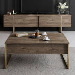 Elutoa m&ouml;&ouml;blikomplekt Kalune Design Luxe, sise, kuld v./p&auml;hklipuu v.