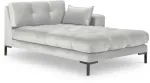Diivan Micadoni Home Mamaia Velvet Chaise Longue Right, must v./helehall v., parem, 185 x 102 cm x 75 cm