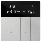 Termostaat Avatto WT50-WH-3A, seina s&uuml;vistatavad, must v./hall v., 8.6 cm, 5 - 60 &deg;C