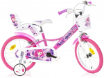 Lisaratastega laste jalgratas, laste Dino Bikes Fairy, valge v./roosa v./violetne v., 16"
