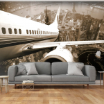 Fototapeet Artgeist Airplane Taking Off From The City FTNT1407, 270 cm x 270 cm
