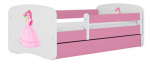 Lastevoodi Kocot Kids Princess, valge v./roosa v., 70 x 140 cm, voodipesu kastiga, ilma madratsita