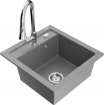 K&ouml;&ouml;givalamu koos kraaniga Mexen Vito Grey+Chrome, graniit, 49 cm x 52 cm x 21 cm, hall/kroom