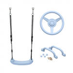 Lisa, kiige, rooli ja k&auml;epideme komplekt, 42 cm x 16.5 cm x 8.5 cm, pastellsinine v.