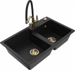 K&ouml;&ouml;givalamu koos kraaniga Mexen Tomas, graniit, 80 cm x 50 cm x 19 cm, kuldne/must